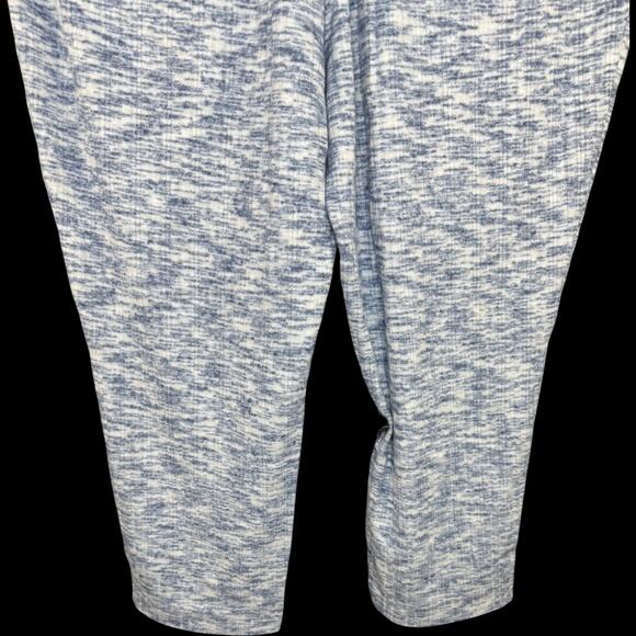 Susan Graver Ribbed Lounge Pants 3X Blue White Stretch Drawstring Knit - Picture 3 of 9